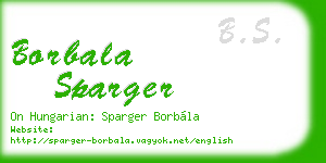 borbala sparger business card